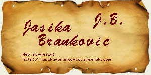 Jasika Branković vizit kartica